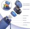 1L 32 Oz Custom Plastic Straw Strainer Filter Gym Sports BPA Free Tritan Motivational Water Bottle With Time Marker