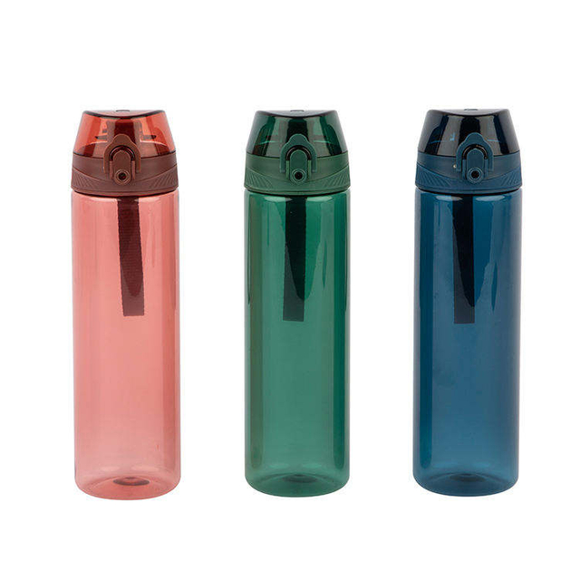 700ml Transparent with Color Wholesale Plastic Sports Drink Water Bottle with Lid and Straw