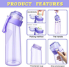22oz Outdoor BPA-Free Scented up Water Cup Water Bottle 7 Flavored Pods Plastic Drink 650ml Matte Black