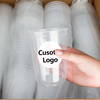 Custom Disposable U Shape Insjection Coffee Milk Tea Cups Cold and Hot Drink Plastic Cup Clear Frosted PP Cup with Lid