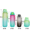 2024 Custom 27Oz 750Ml Black Plastic Gym Workout Drink Water Bottle With Motivational Time Marker