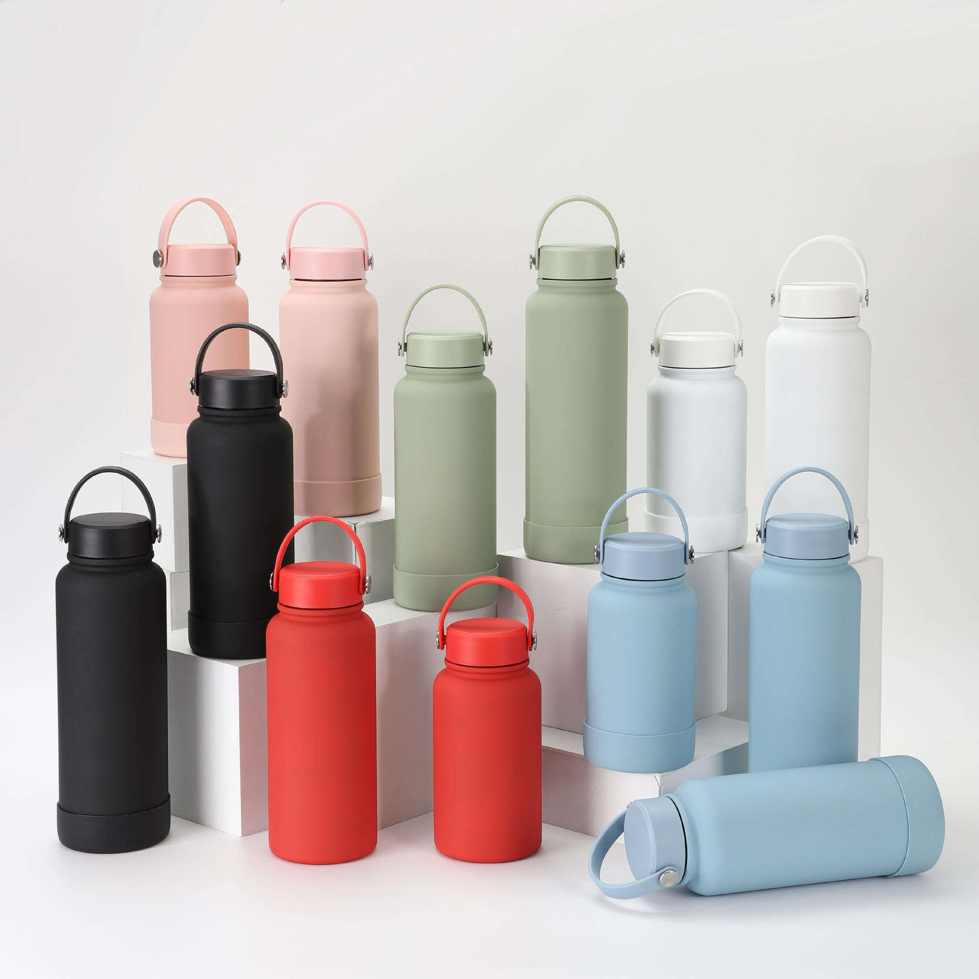 22oz/32oz/40oz Macaron Colors Double Wall Stainless Steel Vacuum Sports Water Bottle Insulated Flasks for Hot/cold Drinks