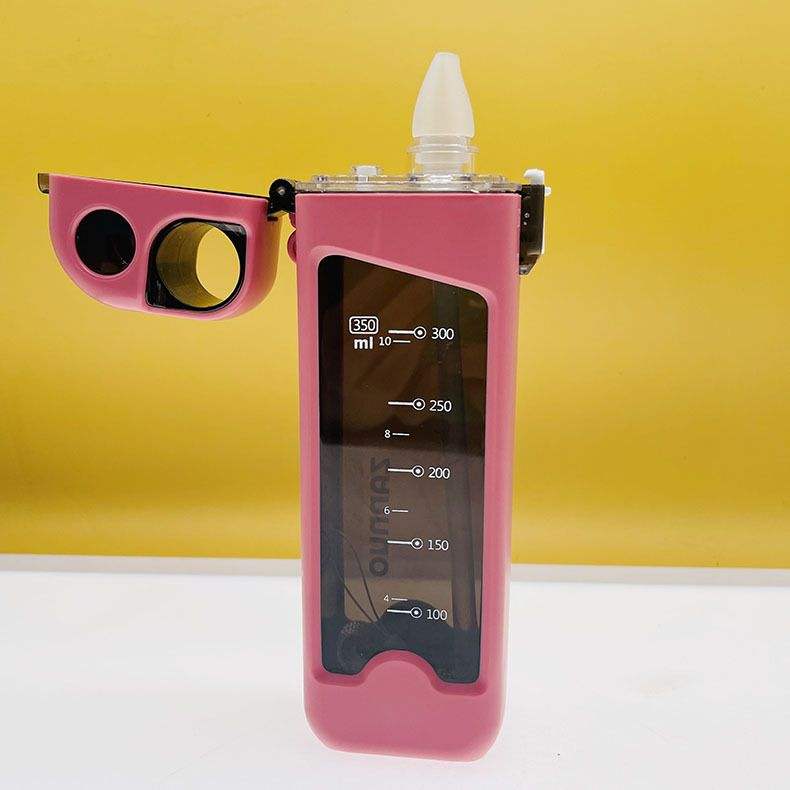 Kids Cute 350ml Small Capacity Portable Plastic Water Bottle with Measurement Scales Food Grade Silicone Suction Nozzle