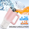 40 oz Tumbler with Handle and Straw Lid, Insulated Reusable Stainless Steel Travel Mug Tea or Coffee Smoothie and More