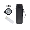 700ml Sport Matte Solid Black 24oz Fitness Plastic Water Cup with a Portable Lanyard
