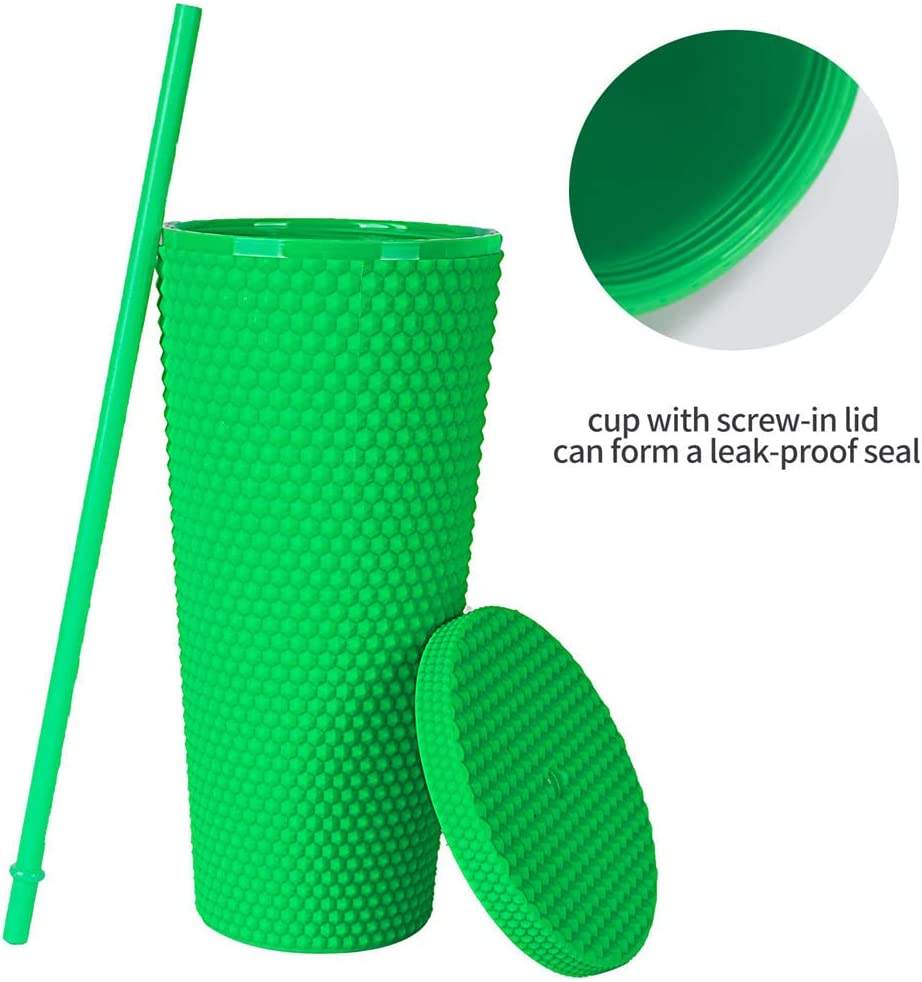 2024 Hot Sell 24oz Reusable Drinking Tumbler Double Wall Plastic Matte Tumbler With Straw