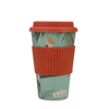Wholesale BPA Free Reusable Biodegradable Bamboo Fiber Coffee Cup with Silicone Lid
