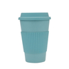 Wholesale BPA Free Reusable Biodegradable Bamboo Fiber Coffee Cup with Silicone Lid