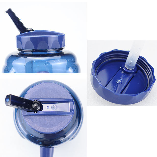 2000ml PET Material Customizable Colors Big Capacity Bpa Free Water Bottle Hiking Drink Bottle with Straw