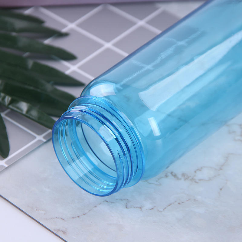 Custom logo Portable 700ml clear Plastic Drinking Suction Nozzle Straw Sports Water Bottle