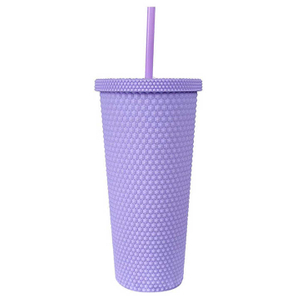 Vaso Con Tapa Y Popote De Plastico Double Wall Plastic Coffee Tumbler 24oz With Lid and Straw Wholesale