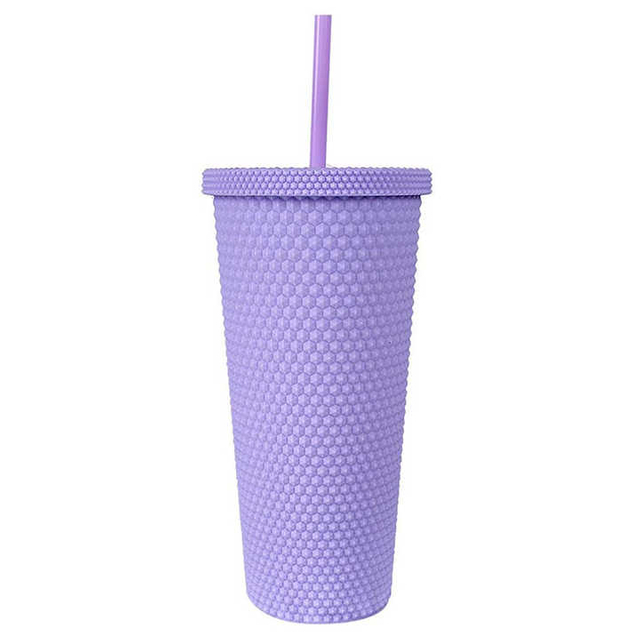 Vaso Con Tapa Y Popote De Plastico Double Wall Plastic Coffee Tumbler 24oz With Lid and Straw Wholesale