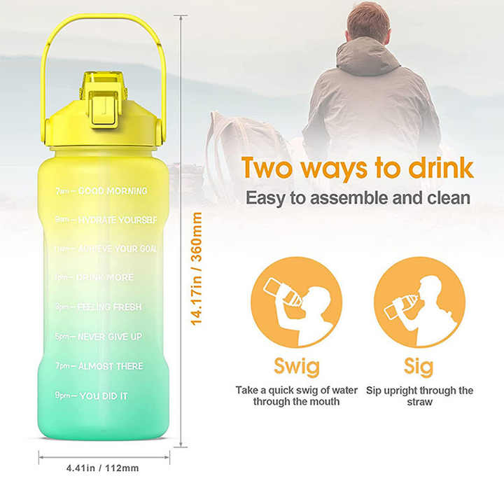 Bouteille Eau Sport Botellas Para Agua Personalizadas Plastic 2200Ml Sports Plastic Water Bottle With Handle Bottles