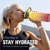 1000Ml Hydration Reminder Leak Proof Plastic Water Bottle Direct Drinking With Flip Top Lid With Time Marker