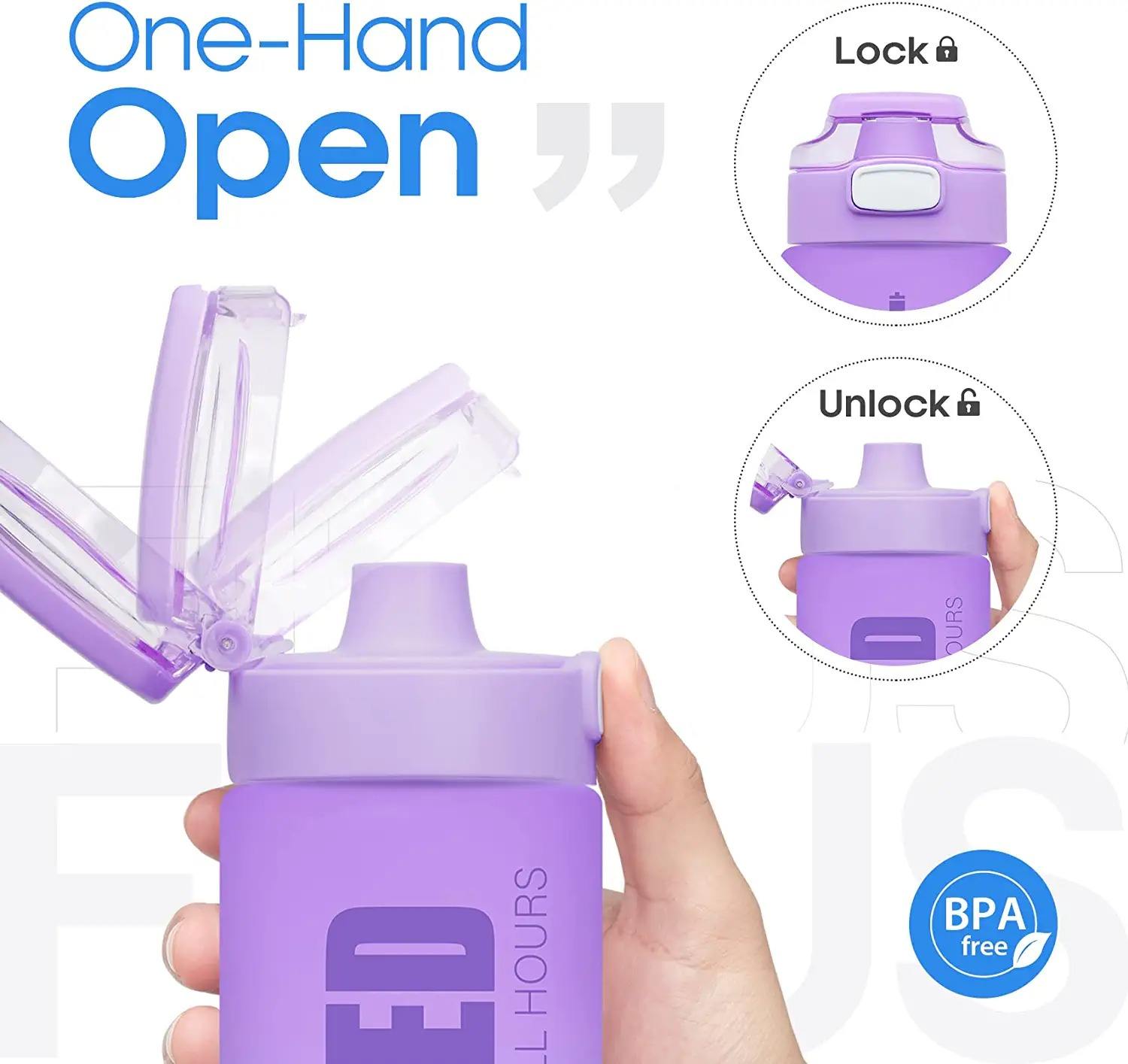 Large Capacity 32oz Portable Plastic GYM Fitness Protein Custom logo Motivational Water Bottle