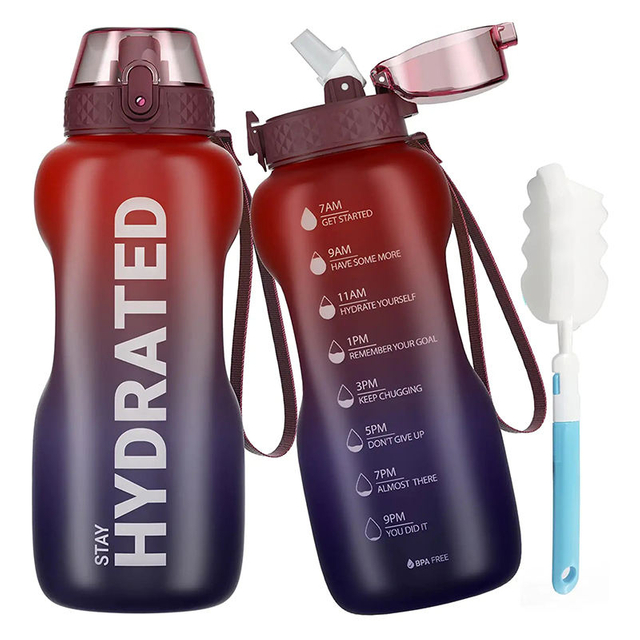 Hot Sellers Gradient Color Large Capacity 2L Plastic Water Bottle