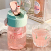 600ml/800ml Plastic Water Bottle with Straw Cute Baby Girls Multi Colors BPA FREE Plastic Water Bottle