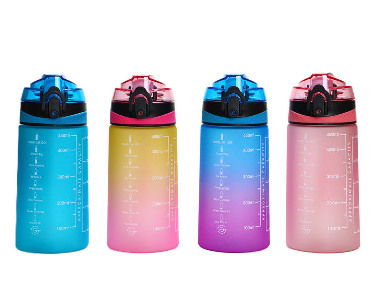 450ml Motivational Tritan Plastic Water Bottle for Sport