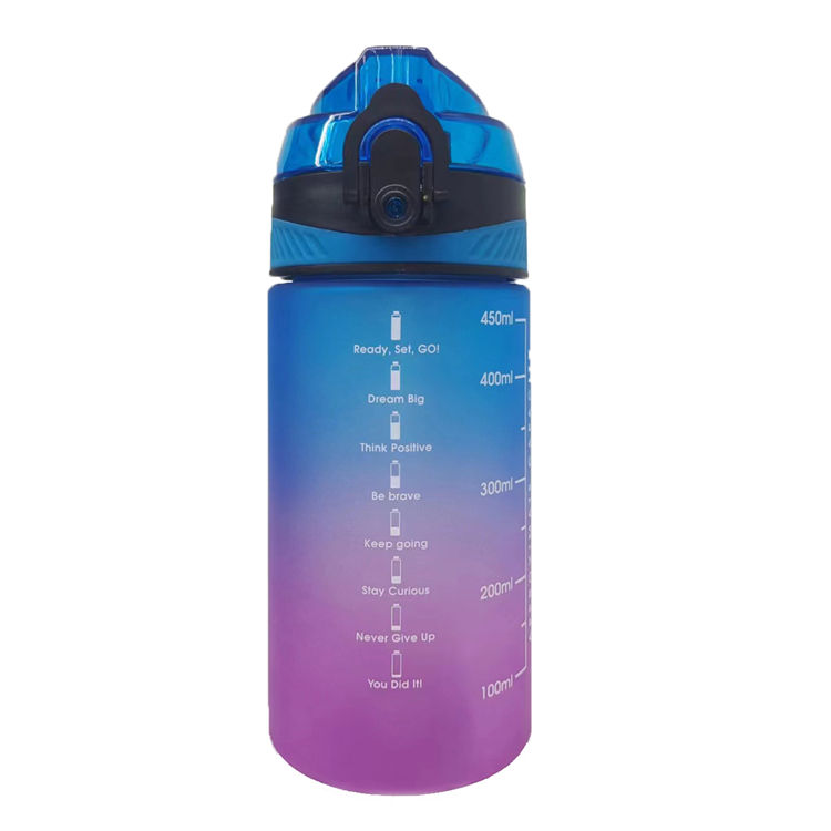 450ml Motivational Tritan Plastic Water Bottle for Sport