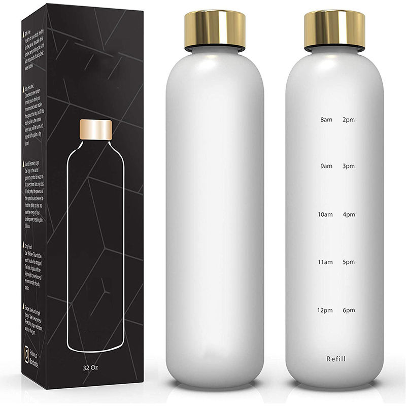 1 Litre 1L Narrow Mouth Slim Leakproof Bpa Free Plastic Water Drink Bottle With Capacity Scale