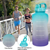 Half Gallon Water Bottle With Time Marker Large BPA Free Reusable Motivational Jug With Straw and Handle
