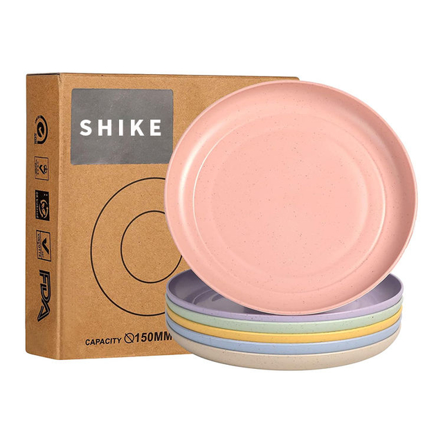 New Material Hot Sales Platos De Bebe De Paja De Trigo Picnic Restaurant RPET Dinner Plate Food Plates