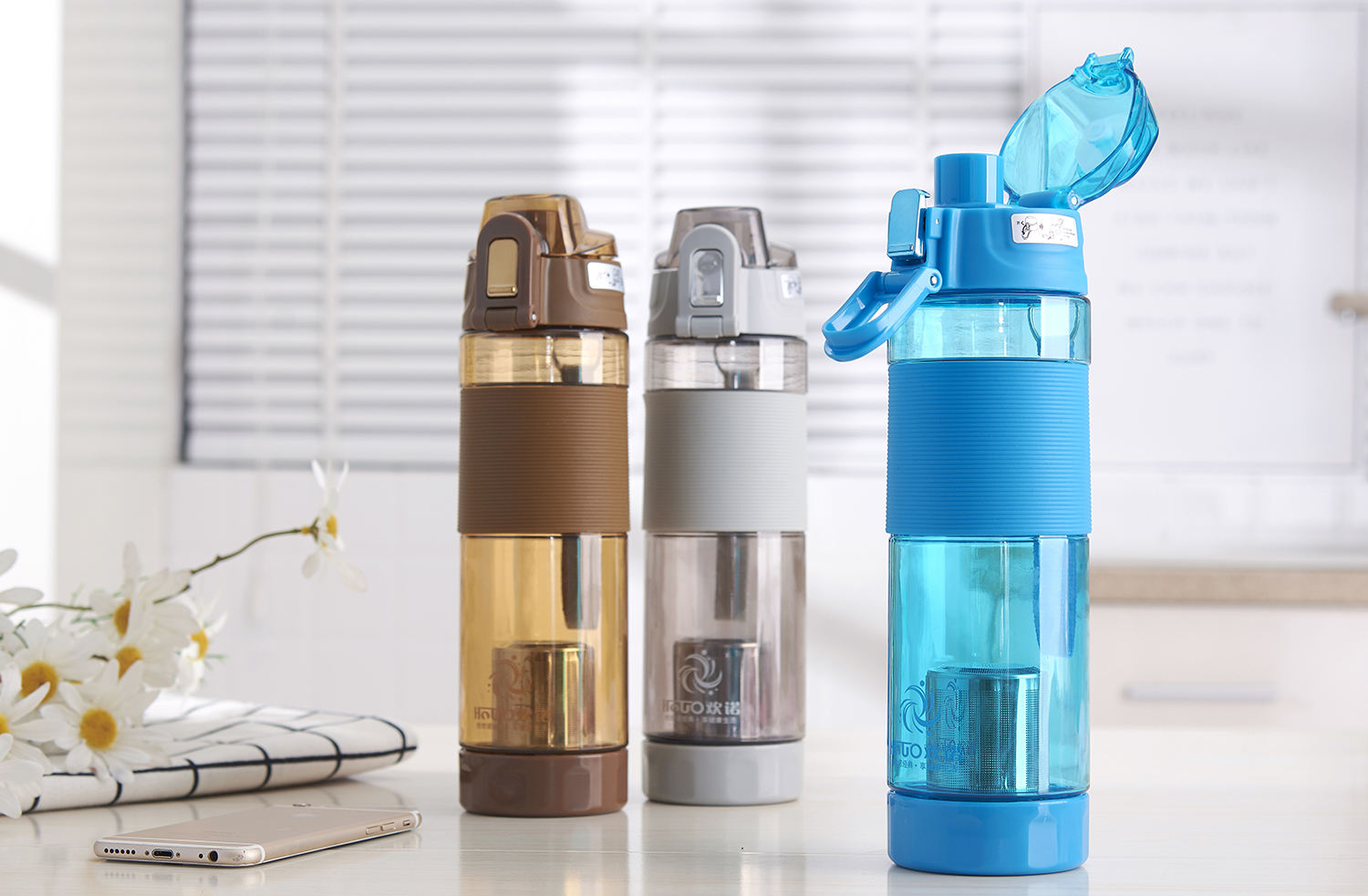 650ML Custom Hydrogen Alkaline Water Bottle with Tea Infuser