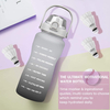 2L 64 oz Half Gallon Bpa Free Plastic Sports Motivational Water Bottle With Time Marker Sleeve and Strap