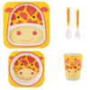 Hot Selling Custom Print Biodegradable Baby Feeding Dishes 5pcs Set Bamboo Fiber Plate Set