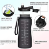 3780ml Big Capacity Gradient Color Water Bottle with Time Marker Sport Water Bottle with Time Marker Straw Plastic Water Bottles