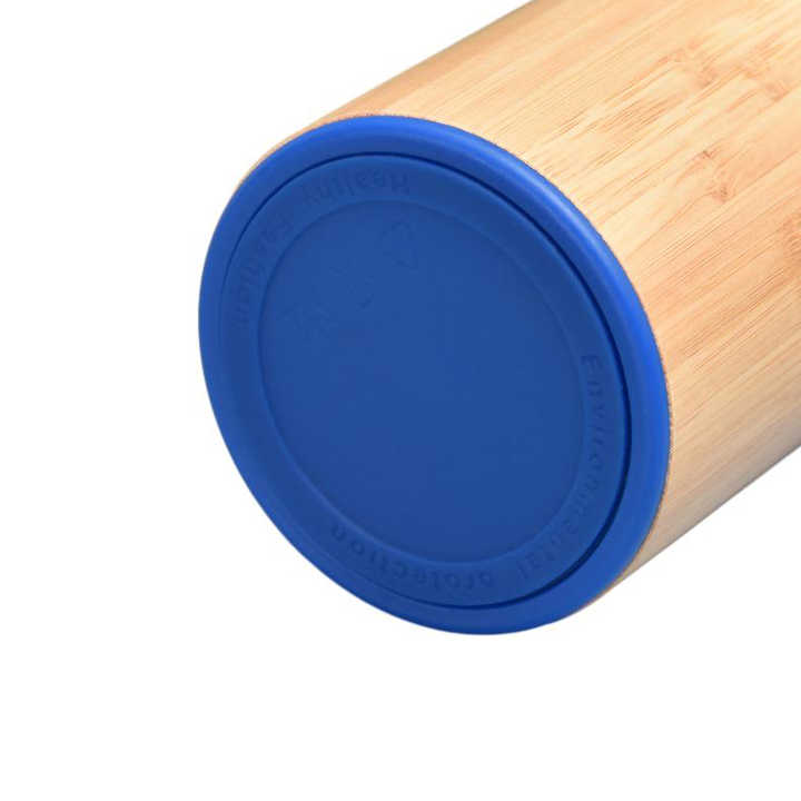 550ml Double Wall Custom Logo Bamboo Wooden Vacuum Flask Insulated 18/8 Stainless Steel Water Bottle
