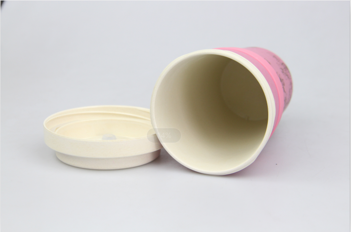Eco-friendly PLA 21oz Wholesale Custom Pattern Reusable Bamboo Fiber Coffee Cup with Lid