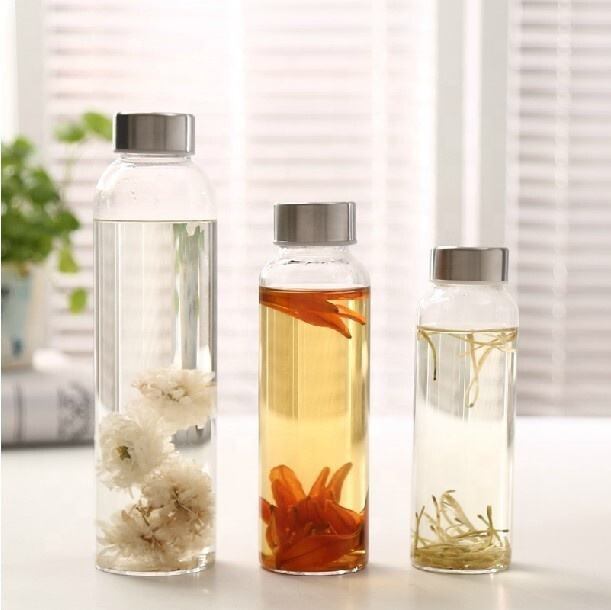 Hot Sell 500ml BPA Free Tritan High Borosilicate Glass Water Bottle with Bottle Cover for Hiking and Sports