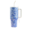 40 oz Custom Logo Vacuum Insulated Stainless Steel Coffee Mug Tumbler With Handle and Straw