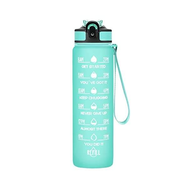 32 oz Motivational Water Bottle Sports Water Bottle with 1000ml Straw Plastic Water Bottle Bpa Free