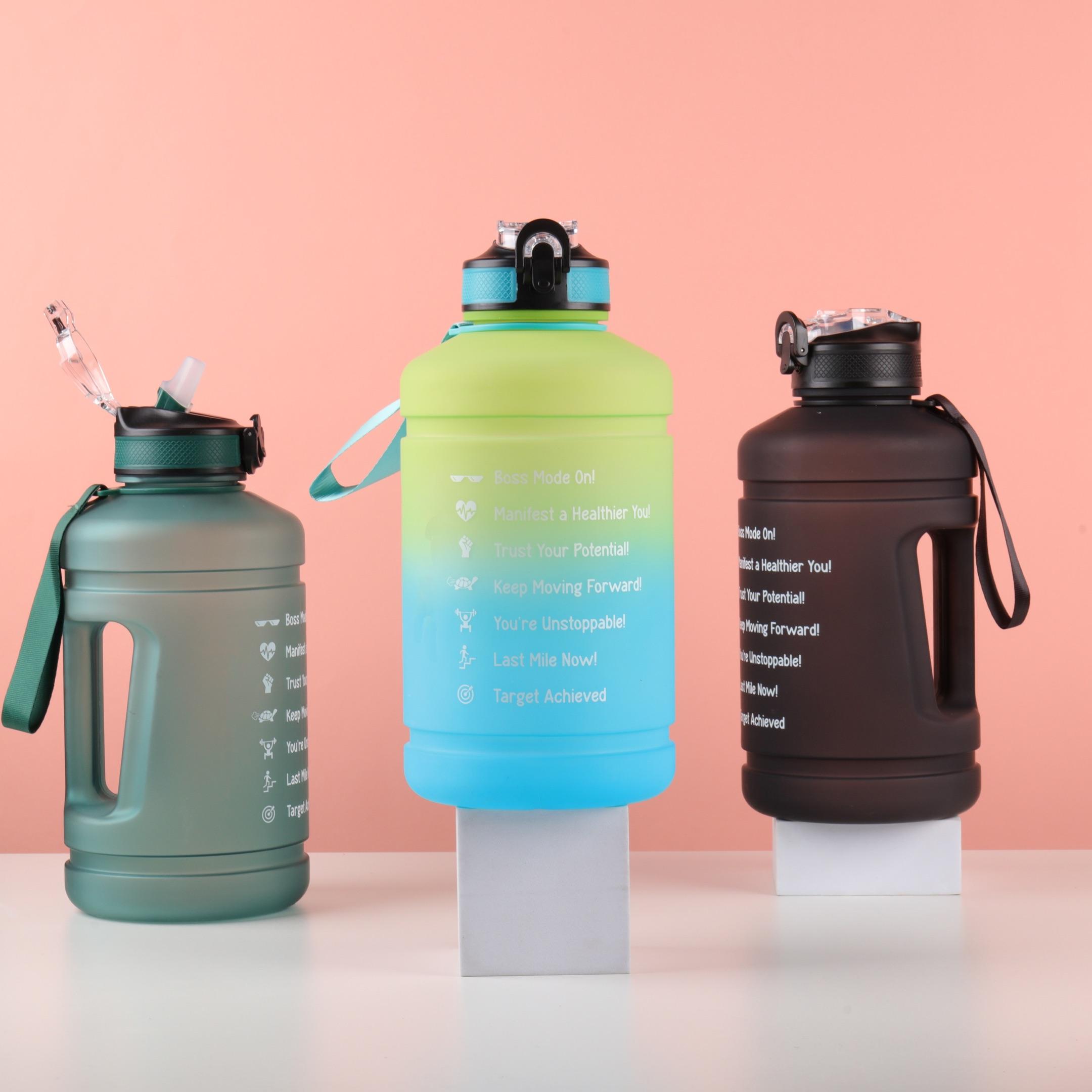 Water Bottles Gym Jug Big Capacity Plastic Motivational Half Gallon/2.2l Water Bottles With Custom logo