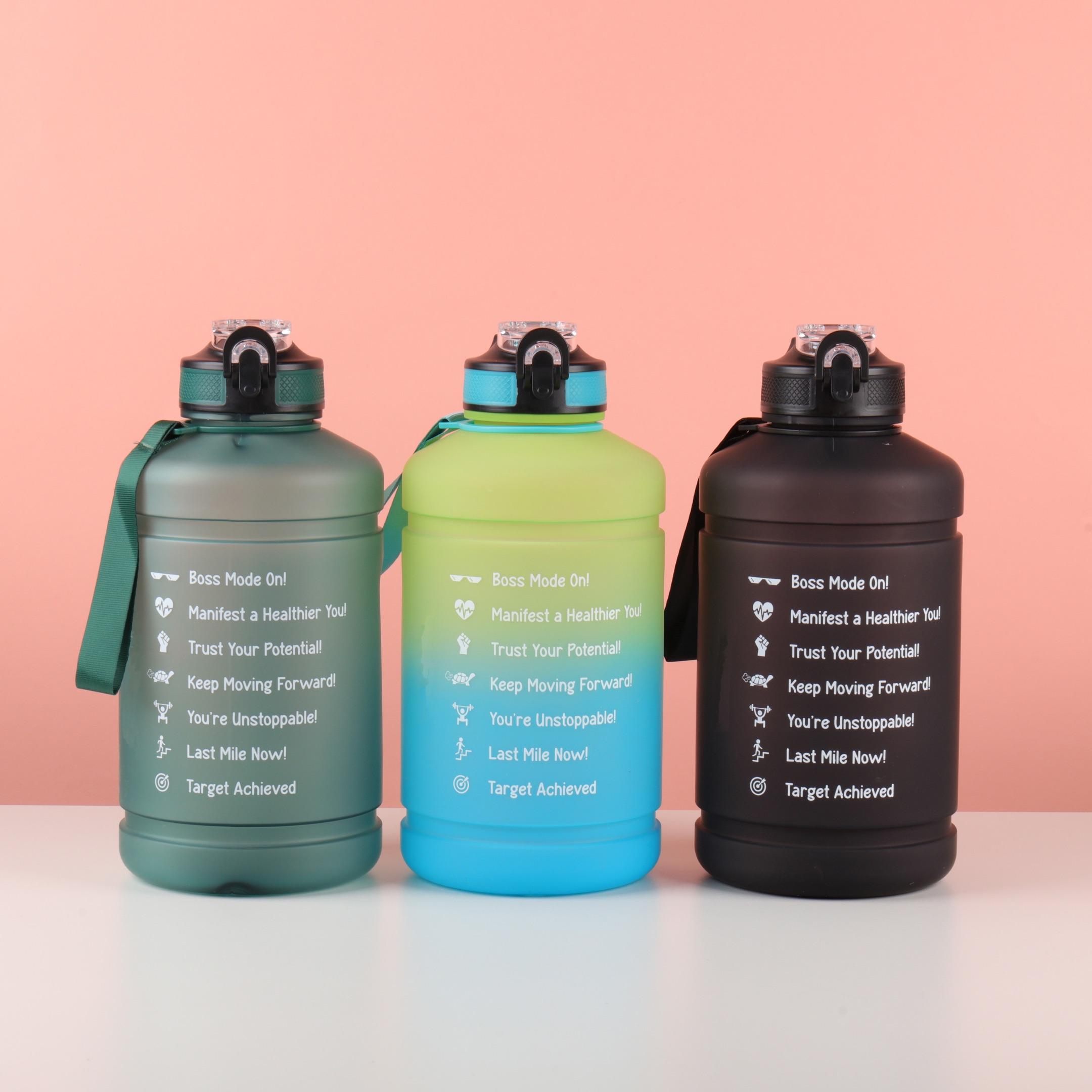 Water Bottles Gym Jug Big Capacity Plastic Motivational Half Gallon/2.2l Water Bottles With Custom logo