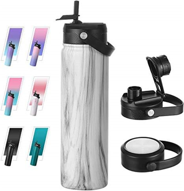 24Oz 24-Oz 24 Oz Edelstahl Trinkflasche Stainless Steel Vacuum Sports Water Bottle Keep Cold 24Hrs