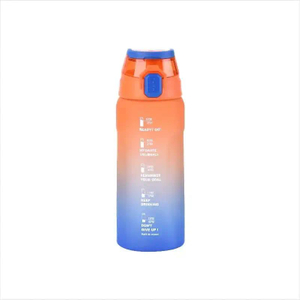 Botellas De Agua Al Por Mayor Custom Logo Flip Top Plastic School Water Bottle With Straw Drink Bottles