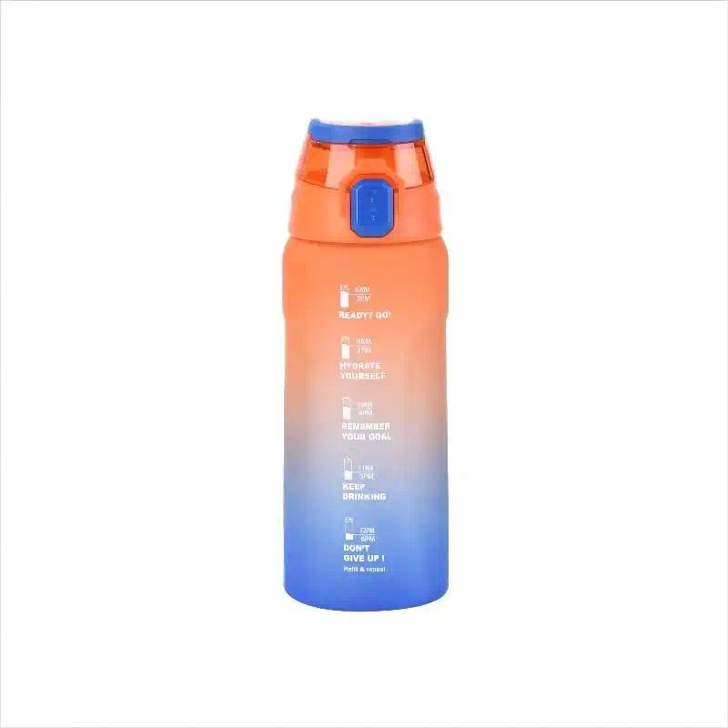 Botellas De Agua Al Por Mayor Custom Logo Flip Top Plastic School Water Bottle With Straw Drink Bottles