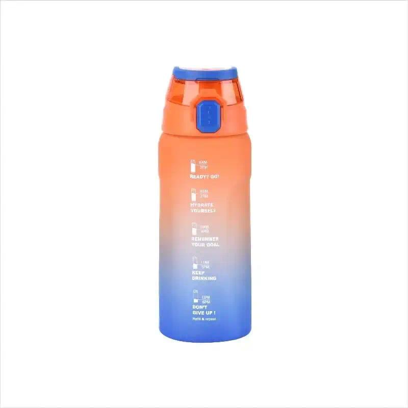 Botellas De Agua Al Por Mayor Custom Logo Flip Top Plastic School Water Bottle With Straw Drink Bottles