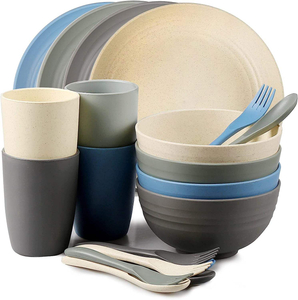 Rpet Plastic Bowl with Plate Is a Classic Design to Suit Your Vintage Kidtchen