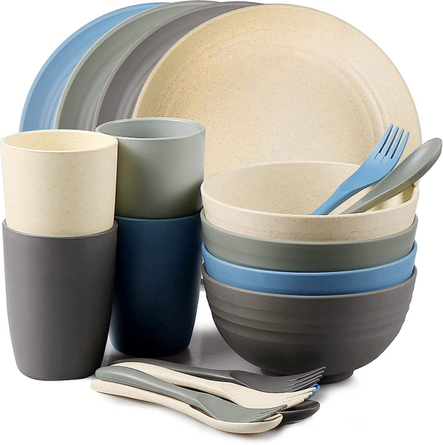 Rpet Plastic Bowl with Plate Is a Classic Design to Suit Your Vintage Kidtchen