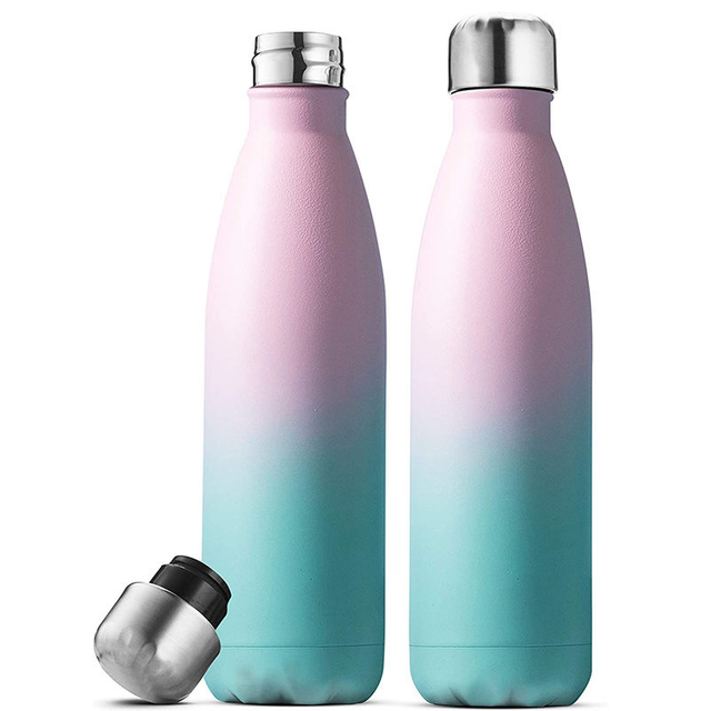 Wholesale BPA Free Sports Water Bottle Double Wall Custom Logo Drink Stainless Steel 500ml Cola Shaped Water Bottle