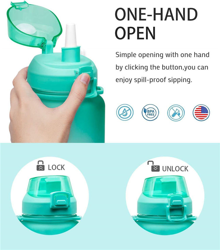 128oz 1 Gallon Botella De Agua Motivational Gym Plastic Water Bottles With Handle Custom Logo