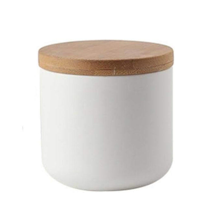 2023 New Style New Material BPA FREE RPET White Kitchen Canisters With Bamboo Lids