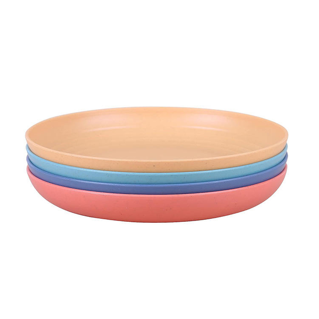 RPET Pratos Palha De Trigo Picnic Wheat Straw Fiber Bowl Biodegradable Dishes Plate Plates