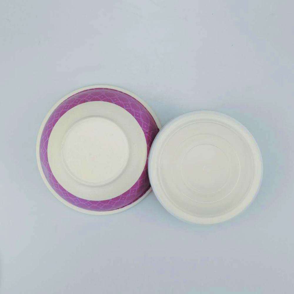Custom Color and logo Eco-friendly Reusable Kitchenware Bamboo Fiber Salad Fresh Seal Bowl with Plastic Lid Set