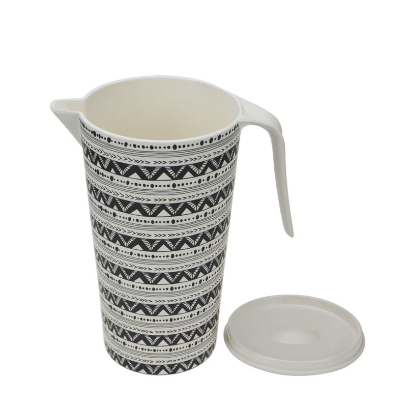 Bpa-free Bamboo Fiber Water Juice Jug With Side Handle for Home