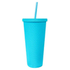 Wholesale Custom 600ml Double Wall Plastic Water Bottles rainbow Diamond Acrylic Coffee Mugs Tumbler Cups with Lid and Straw